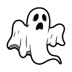 Obraz premium Halloween boo smiling line art vector illustration