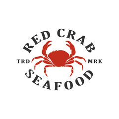 crab seafood vintage logo design vector stock template illustration
