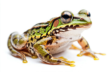 Fototapeta premium a frog with a green and brown stripe on its body