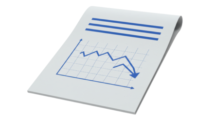 Isolated Graph with Declining Arrow Symbolizing Economic Downturn