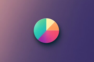 Fototapeta premium Colorful Pie Chart on Gradient Background for Business Presentation
