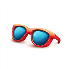 Fototapeta premium Red sunglasses with blue lenses