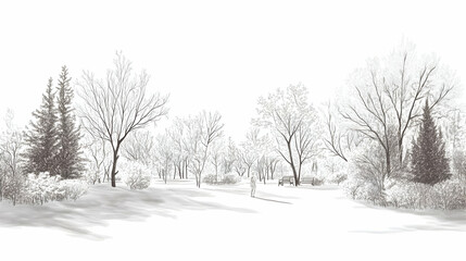 Obraz premium drawing in the park illustration