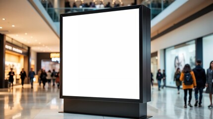 Obraz premium Urban mall billboard mockup with blank advertising screen