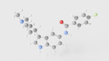 ly-334370 molecule 3d, molecular structure, ball and stick model, structural chemical formula antimigraine agent