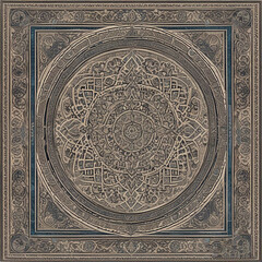 Obraz premium Intricate Islamic Geometric Pattern with Ornamental Mandala Design
