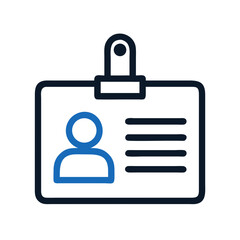ID Badge Representing User or Credentials Icon Design