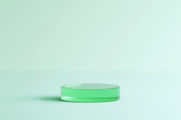 An elegant, minimalistic green podium, perfect for product display