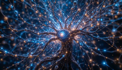 Obraz premium Stunning Visual: Neuron Network, Neural Connections, Brain Science