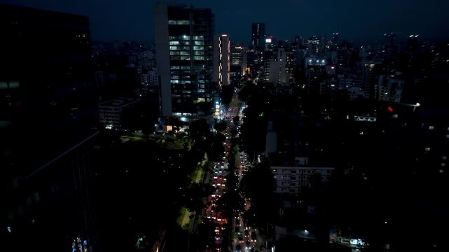 Dynamic Urban City Life in Dhaka &ndash; Aerial night View of Gulshan Banani