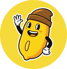 Qute cartoon lemon character vector illustration for graphic design use