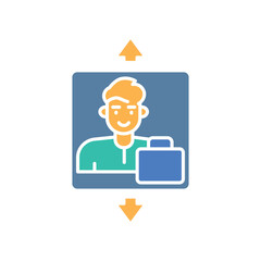 social mobility color flat icon for digital and print projects.