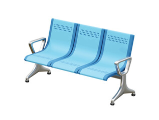 bench in a waiting area icon 3d render. Waiting room icon render 3d illustration