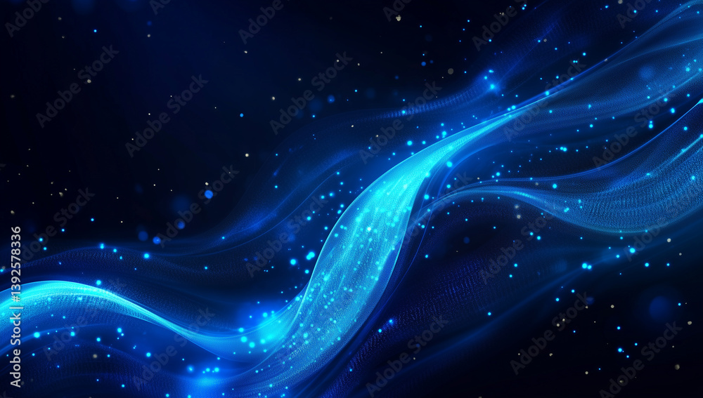 Wall mural blue binary data cyberspace background