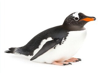 Fototapeta premium a penguin with a black and white face and orange beak