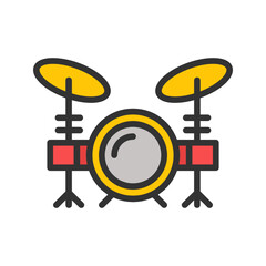 Drums icon vector image. Suitable for mobile apps, web apps and print media.