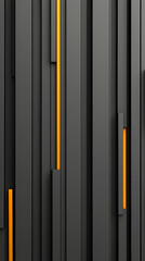 Abstract Black and Orange Geometric Background with Glowing Lines