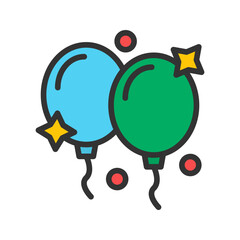 Balloons icon vector image. Suitable for mobile apps, web apps and print media.