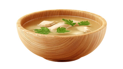 Chicken soup recipe homemade healthy bowl broth parsley delicious food isolated on transparent background