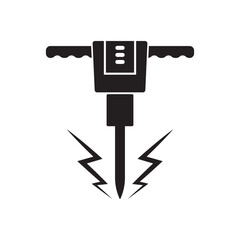 Jack hammer icon logo vector illustration