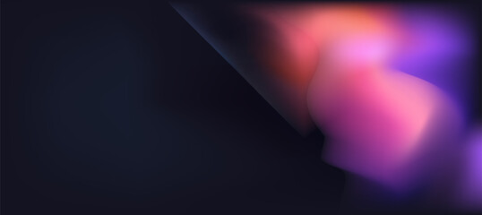 Modern minimalist colorful fluid gradient on dark background. Social ads banner or Landing page.