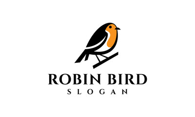 bird logo vector illustration, robin bird logo template