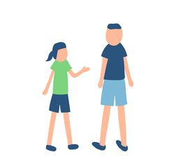 半袖を着た男女のイラスト