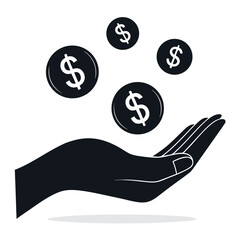 Hand Holding Dollar Coins Concept Of Financial Support Investment
