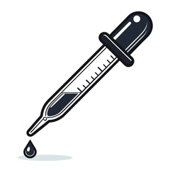 Pipette Dropping Liquid Minimalist Vector Illustration For Medical And Scientific Use