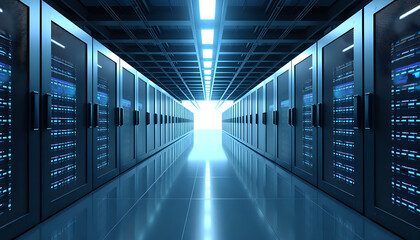Fototapeta premium High-Tech Server Room Interior Design