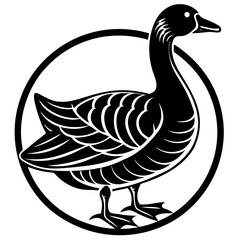 Goose Logo Icon Design Vector Illustration | Elegant Goose Symbol | Modern Bird Logo Template
