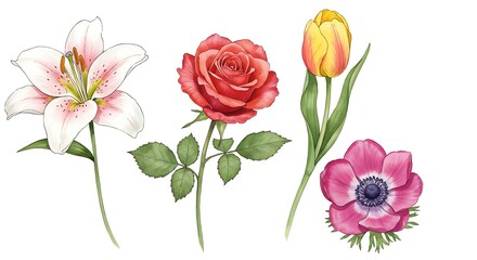 Obraz premium Botanical Hues AI Generated