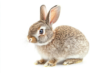 Fototapeta premium a small rabbit with a long tail sitting on a white surface
