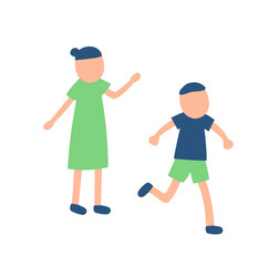 半袖を着た子供たちのイラスト