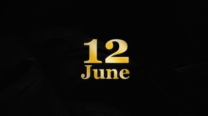 Animation 12th June, 12 June Text Animation Banner 