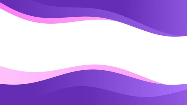 4k wavy purple pink frame on transparent background(Alpha Channel). Wave animated pattern. Bright violet lavender animation. Seamless loop banner. Flowing border design. Girl curved lines wallpaper