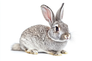 Obraz premium a rabbit with long ears sitting on a white surface