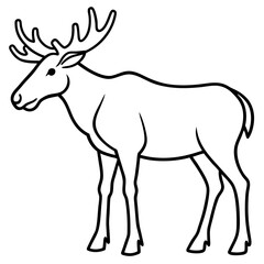 Single Line Moose Illustration in Vector