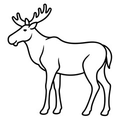 Single Line Moose Illustration in Vector