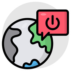 A colored design icon of global chat