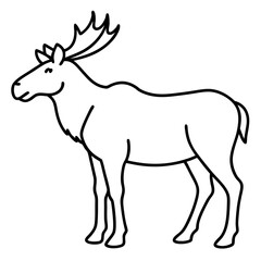 Single Line Moose Illustration in Vector