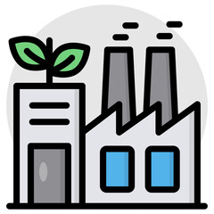 Perfect design icon of eco factory building