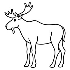 Single Line Moose Illustration in Vector