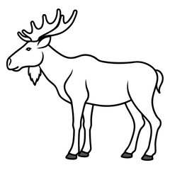 Single Line Moose Illustration in Vector
