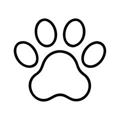 Download paw print vector: simple animal paw print outline for pet lovers and graphic design projects alike