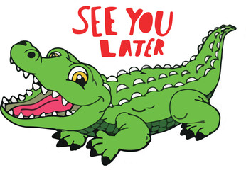 Crocodile art color sketch crocodile drawing art vector illustration. Scratch board imitation. Black and white image