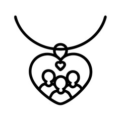 Family heart pendant necklace jewelry love gift present keepsake memorial personalized engraved custom design 