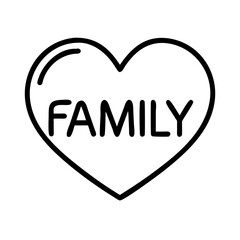 Family love heart vector graphic design for print and web use, family values and relationships concept design