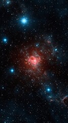 Fototapeta premium Breathtaking nebula surrounded by a dazzling star cluster in the depths of outer space
