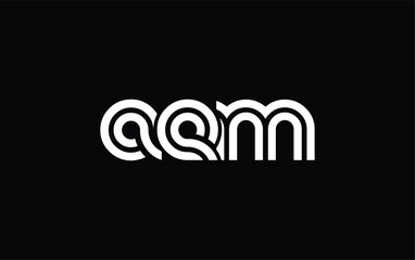 AEM Creative Unique Modern Letter Logo Design. Stylized logo featuring a unique letter design, presenting abstract minimalist aesthetics and modern appeal.
